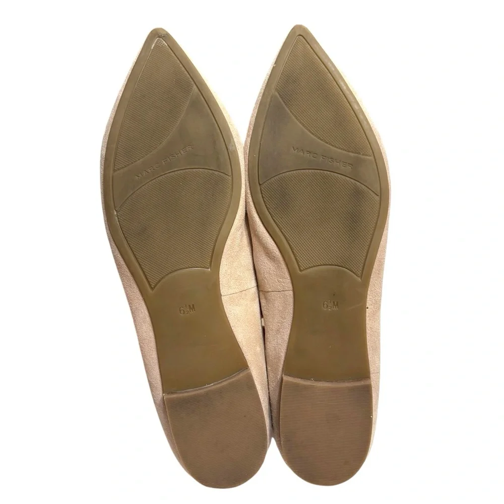 Marc Fisher flats blush nude suede pointy toe shoes size 6.5